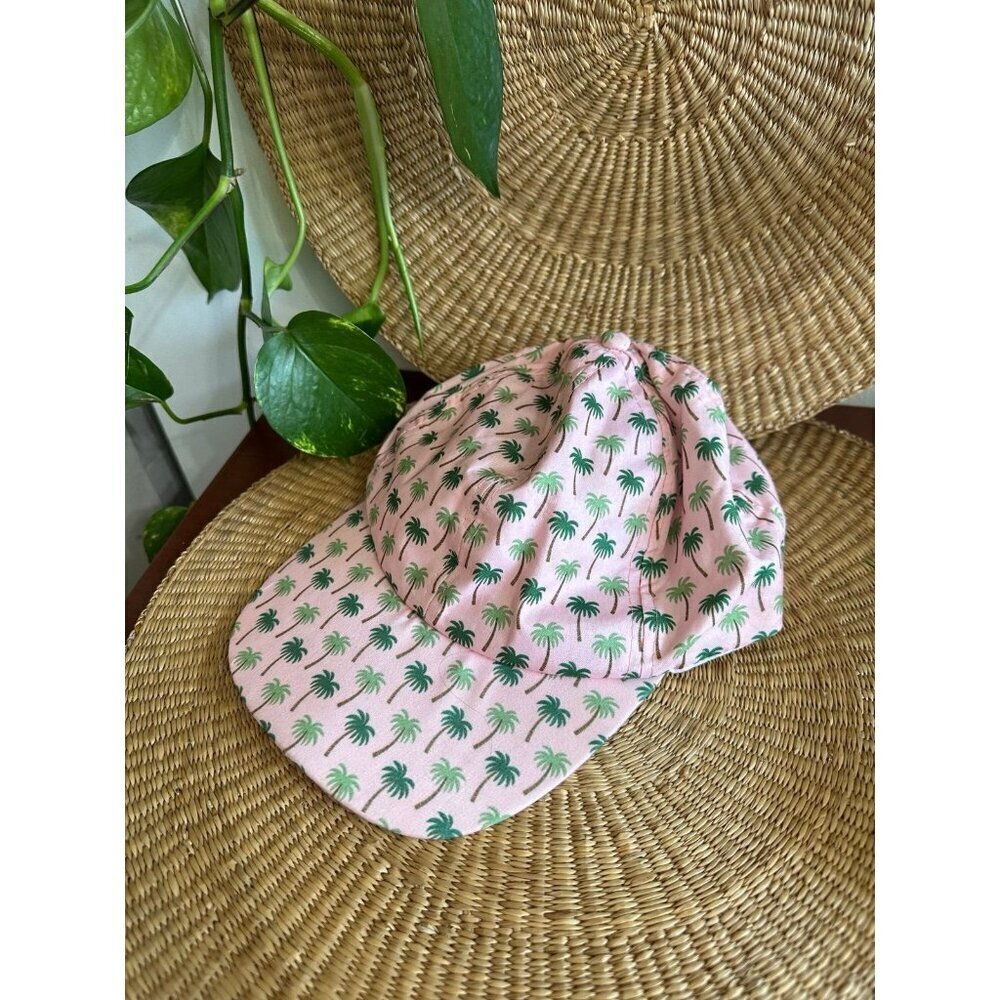 Pink Palm-Print Casual Baseball Cap